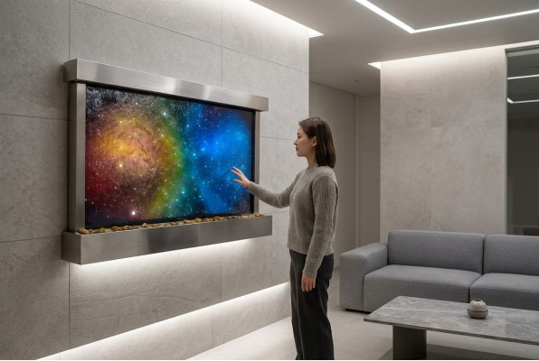 Designerska ściana wodna LED słupy wodne wodospad Zdjęcie Rama 145x97