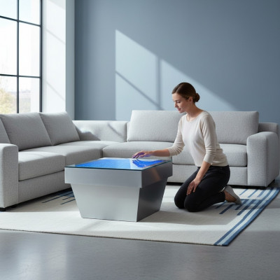 Design Stolik kawowy Kolumny wodne Kolumna wodna Decor Sofa wodna stoły LED