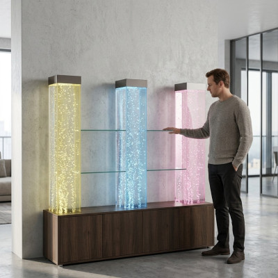 LED Półka Bar Wodny Ściana Kolumna Podświetlane Ścianki Wodne Lada Barowa Półka Meble