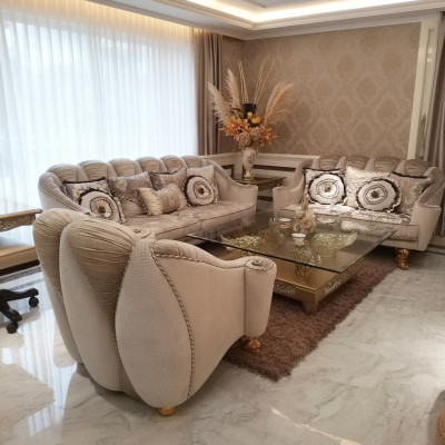Klasyczny Zestaw sofowy 3+2+1 Sofa barokowa w stylu rokoko Antyk
