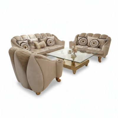 Klasyczny Zestaw sofowy 3+2+1 Sofa barokowa w stylu rokoko Antyk