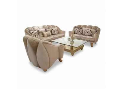 Klasyczny Zestaw sofowy 3+2+1 Sofa barokowa w stylu rokoko Antyk