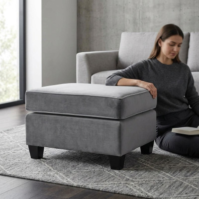 Stołek Pufa Pufa Pufa Podnóżek Ottoman Aksamit 75x53m