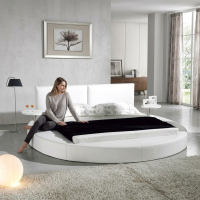 Okrągłe łóżko Modern Design Luksusowa Podkładka Okrągły łóżka Włókienniczy Materiał