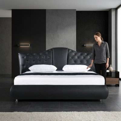 Chesterfield Łóżko Design Classic łóżka Double Skóra Podkładka Sypialnia