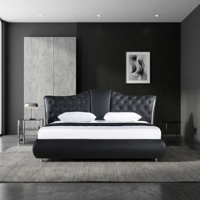 Chesterfield Łóżko Design Classic łóżka Double Skóra Podkładka Sypialnia