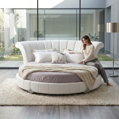 Okrągłe łóżko Chesterfield Design łóżka Łóżko tapicerowane łóżko okrągłe Podkładka Round