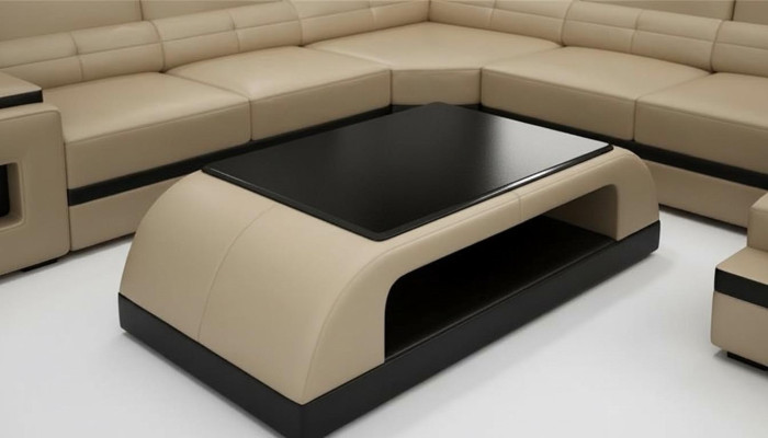 Skóra stolik kawowy Modern Table Nowoczesny szklany stolik Design stoły Szkło