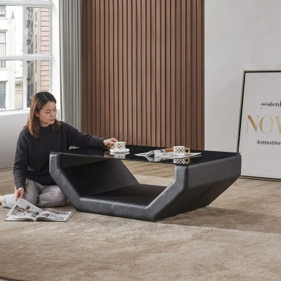 Szlachetne, luksusowe Stoliki do szkła Design Couch Tabela Sofa Side Skóra stoły
