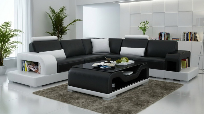 Czarny Stolik Kawowy Szklany Stolik Sofa Nowoczesny Stolik Tapicerowany