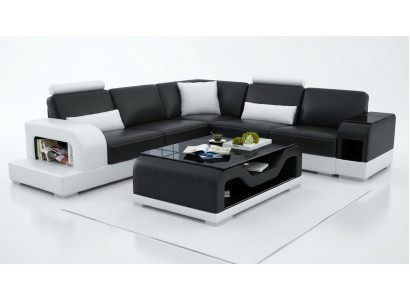 Czarny Stolik Kawowy Szklany Stolik Sofa Nowoczesny Stolik Tapicerowany