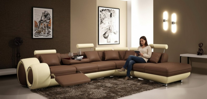 Sofa Narożnikowa kanapa Kanapa Podkładka Siedziba Żywy krajobraz Ustawić L-shape Material