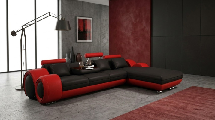 Narożnikowa kanapa Sofa Kanapa Podkładka Żywy krajobraz Skóra Narożnik Sofy Ustawić
