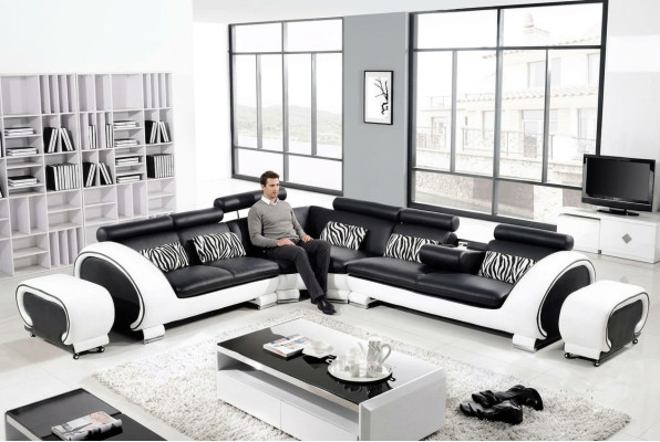 Narożnik Zestaw narożny Sofa w kształcie litery L Narożnikowa kanapa Podkładka Żywy krajobraz Ustawić