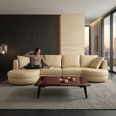 Skórzana sofa Kanapa Zestaw sofowy Nowa Narożnikowa kanapa Narożnik Ustaw Design Modern