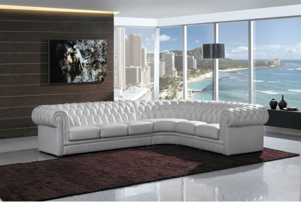Skórzana sofa Narożnikowa kanapa Couch Chesterfield Podkładka Zestaw narożny Sofa Couches