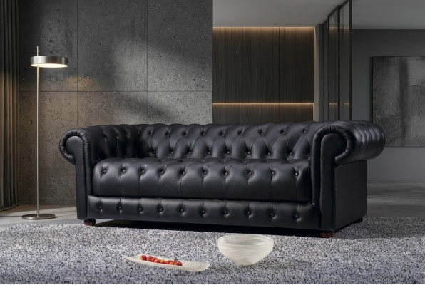 Chesterfield Couches Sofy Skóra 3+2 miejsce do siedzenia Zestaw sofowy Obcios Set