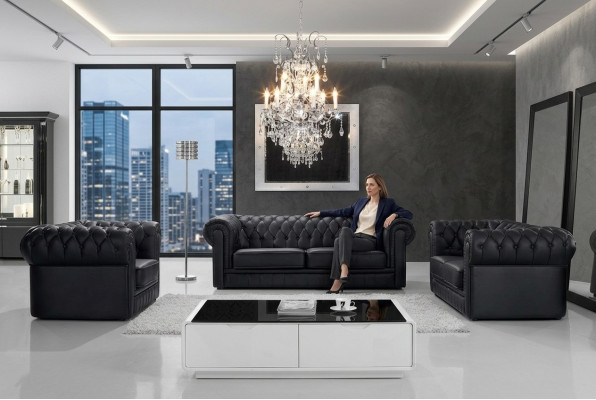 Skórzana Sofa Sofa Sofa Zestaw sofowy miejsce do siedzenia Ustawić Design Nowoczesne Sofy