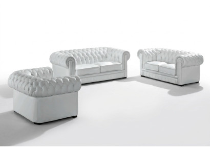 Chesterfield Couches Sofy Podkładka Skóra 32 miejsce do siedzenia Zestaw sofowy Obcios Set