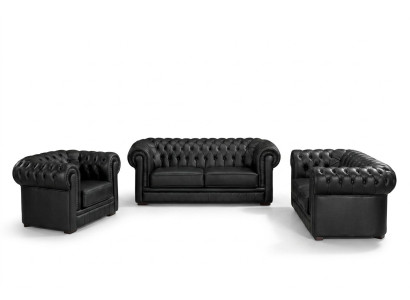Zestaw sofowy Chesterfield Meble Sofa miejsce do siedzenia Zestaw Sofa Podkładka Kanapa Skóra