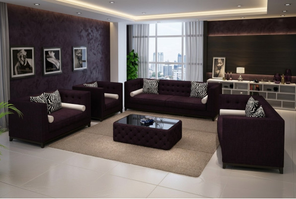 Zestaw sofowy skórzana sofa kanapa miejsce do siedzenia zestaw sofa podkładka kanapa 4-częściowy fotel