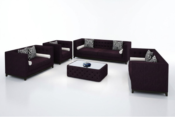 Zestaw sofowy skórzana sofa kanapa miejsce do siedzenia zestaw sofa podkładka kanapa 4-częściowy fotel