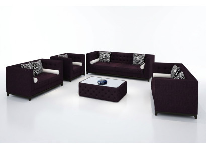Zestaw sofowy skórzana sofa kanapa miejsce do siedzenia zestaw sofa podkładka kanapa 4-częściowy fotel