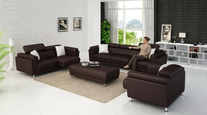 Design Kanapy Sofy Podkładka 321 miejsce do siedzenia Zestaw sofowy Obcios Zestaw Skóra Sofa