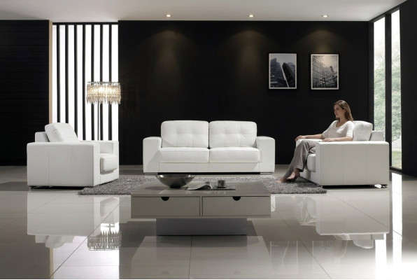 Zestaw sofowy Design Kanapy Sofy 311 miejsca do siedzenia Zestaw Skóra Sofa Obcios