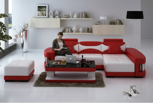 Narożnik Zestaw narożny Żywy krajobraz Sofa w kształcie litery L Narożnikowa kanapa Couch Ustawić
