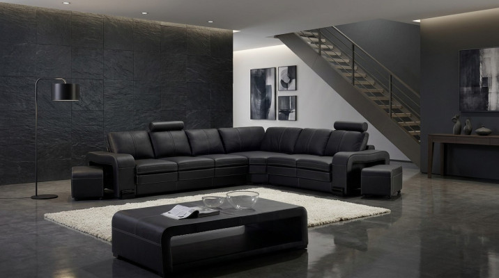 Designerska Sofa Kanapa Narożnikowa kanapa z Stołek Podkładka Ustawić Żywy krajobraz