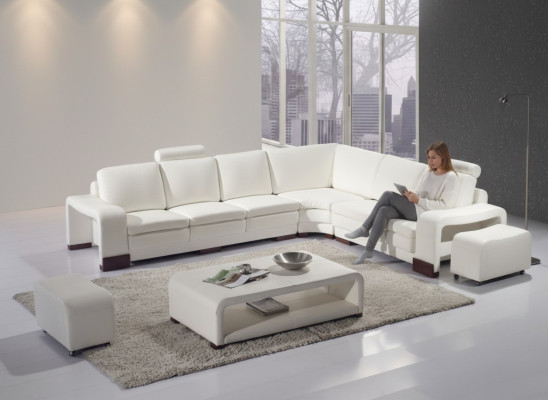 Kompletna Sofa Kanapa Nowoczesna Ustawić Narożnikowa kanapa + Stołek + stolik kawowy