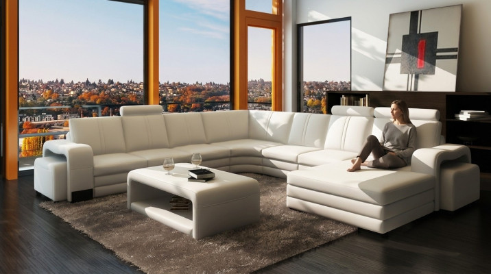 Duża sofa Żywy krajobraz Podkładka Zestaw narożny + Stołek kanapa Tabela komplet