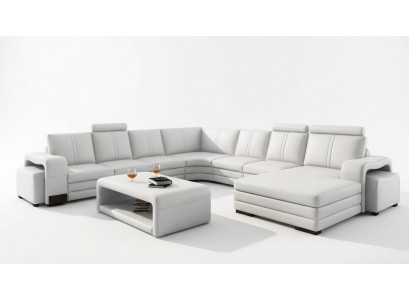 Duża sofa Żywy krajobraz Podkładka Zestaw narożny + Stołek kanapa Tabela komplet
