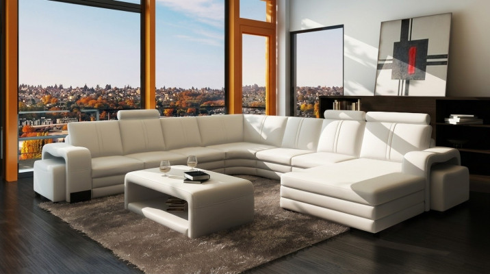 Pokój dzienny Siedziba Ustaw Sofa Podkładka Zestaw Żywy krajobraz Sofa + 2x Stołek