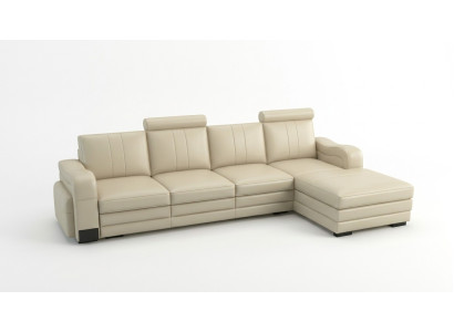 Skóra Modern Couch Żywy krajobraz Sofa skórzana Zestaw sofowy Sofa w kształcie litery L