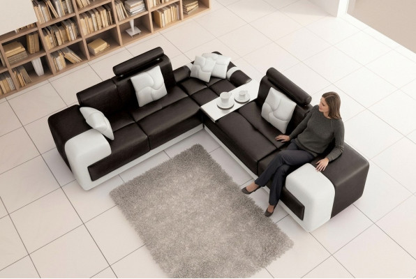 Narożnik Zestaw narożny Sofa w kształcie litery L Ustawić Podkładkę Couch Żywy krajobraz