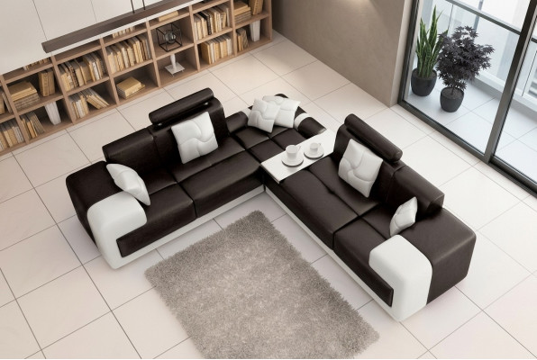 Narożnik Zestaw narożny Sofa w kształcie litery L Ustawić Podkładkę Couch Żywy krajobraz
