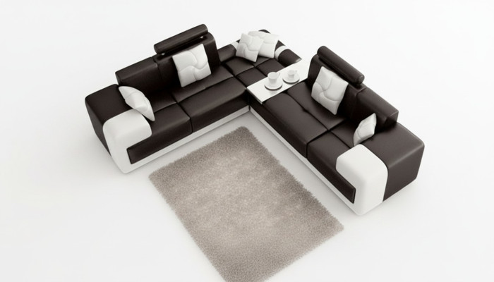 Narożnik Zestaw narożny Sofa w kształcie litery L Ustawić Podkładkę Couch Żywy krajobraz