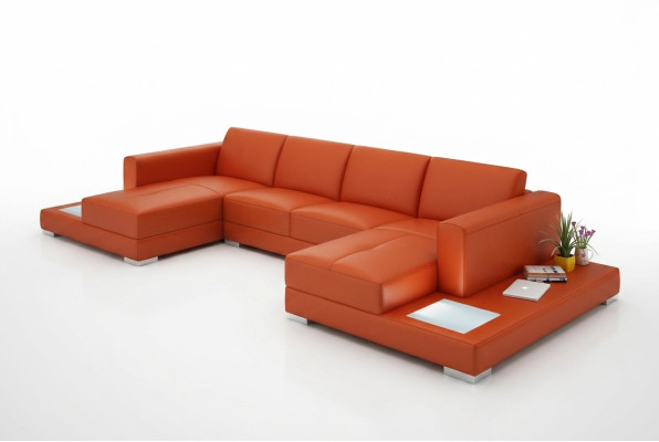 U Shape Sofa Couch Podkładka Ustawić Żywy krajobraz Design Narożnikowa kanapa Skóra
