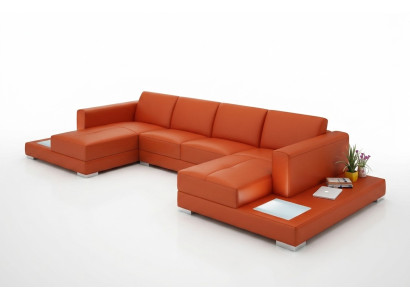 U Shape Sofa Couch Podkładka Ustawić Żywy krajobraz Design Narożnikowa kanapa Skóra