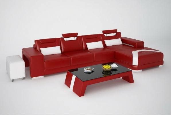 Designerska Sofa Kanapa Narożnikowa kanapa z Stołek Podkładka Ustawić Żywy krajobraz L kształt