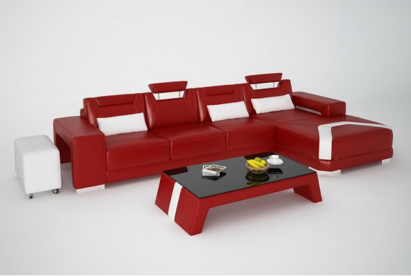 Ustawić Meble do salonu komplet 3 sztuki. Narożnikowa kanapa sofa Stołek Tabela