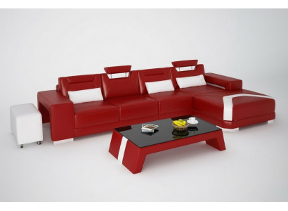 Ustawić Meble do salonu komplet 3 sztuki. Narożnikowa kanapa sofa Stołek Tabela