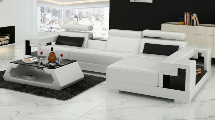 Sofa w kształcie litery L Podkładka Ustawić Żywy krajobraz Design Narożnikowa kanapa Skóra