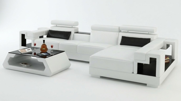 Sofa w kształcie litery L Podkładka Ustawić Żywy krajobraz Design Narożnikowa kanapa Skóra