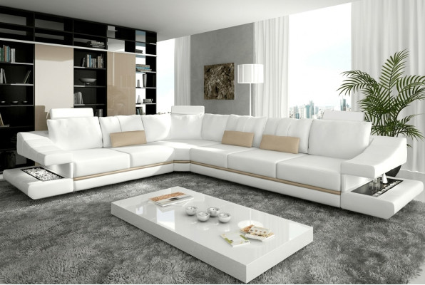 Skórzana sofa Narożnikowa kanapa Kanapa Designer Podkładka Zestaw narożny Sofa Kanapy Sofy