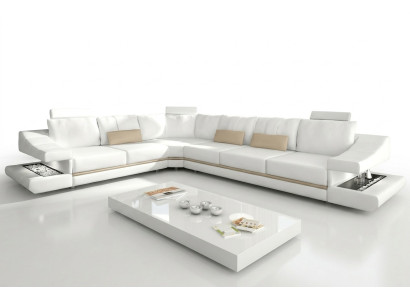 Skórzana sofa Narożnikowa kanapa Kanapa Designer Podkładka Zestaw narożny Sofa Kanapy Sofy