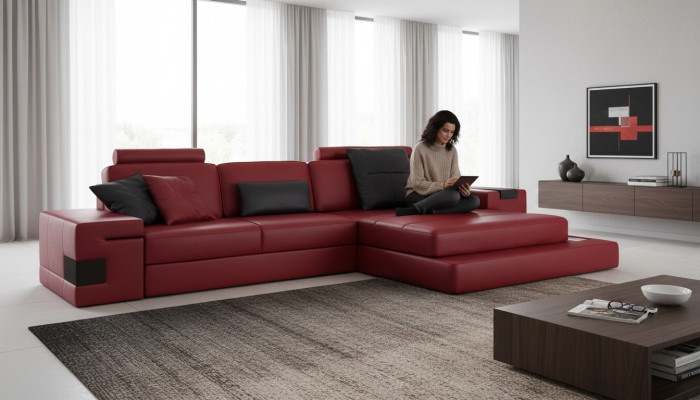 Design Narożnikowa kanapa Sofa Kanapa Podkładka Zestaw narożny Skórzana sofa Sofy Kanapy