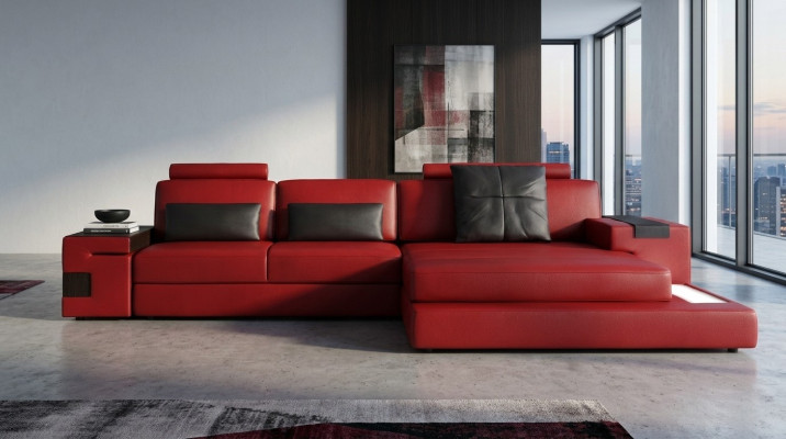 Design Narożnikowa kanapa Sofa Kanapa Podkładka Zestaw narożny Skórzana sofa Sofy Kanapy